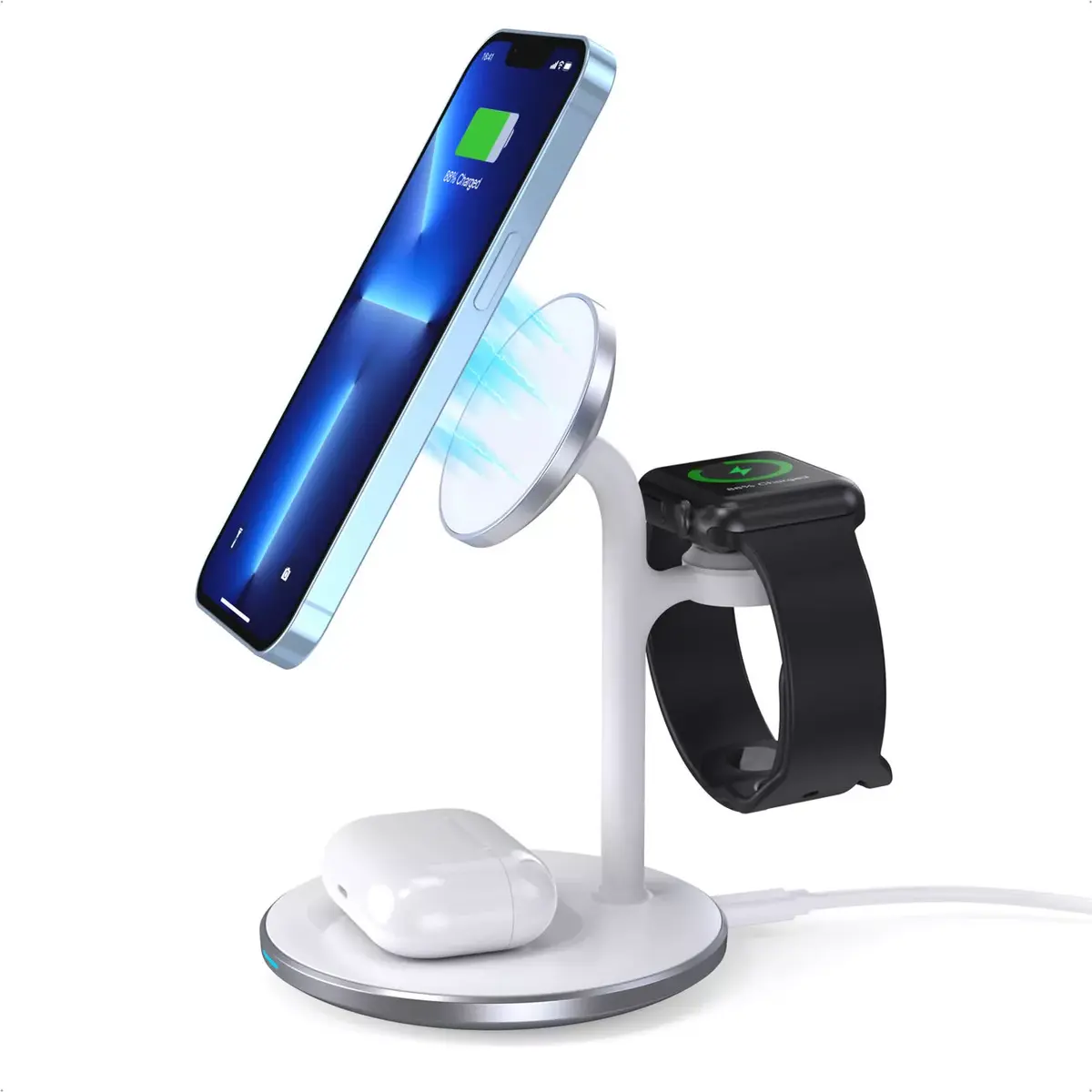 Беспроводное зарядное устройство CHOETECH 2в1 для Apple Photo 1