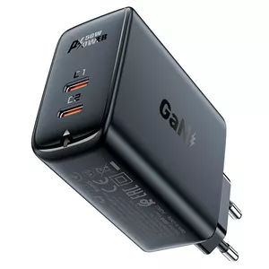 Charger Acefast A29 2x USB-C 1A — Acefast A29 black, dual USB-C 1A ports