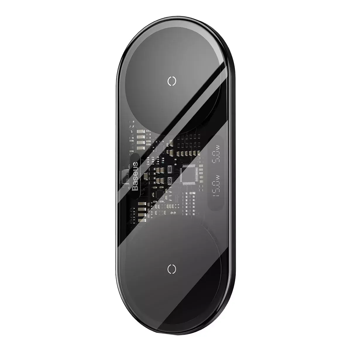 Baseus digitālais LED displejs Dual Qi bezvadu 2In1 lādētājs, 20W Photo 3
