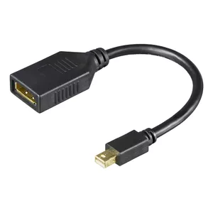 Adapteris DELTACO mini DisplayPort uz DisplayPort MDP-DP1-K 4K UHD 60Hz, 0,2 m