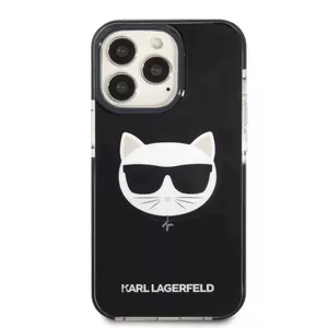 Protective phone case Karl Lagerfeld Choupette Head TPE for iPhone 13 Pro — Black