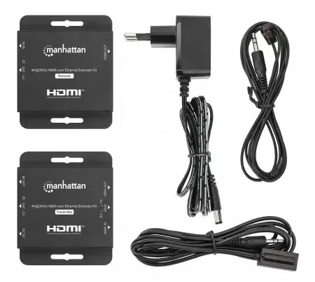 AV передатчик и приемник Manhattan 4K HDMI over Ethernet Extender Kit Photo 5
