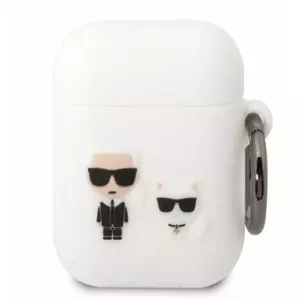 Karl Lagerfeld un Choupette silikona korpuss Airpods 1/2 White