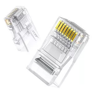 Ugreen 10x штекер соединительный разъем конец RJ45 8P8C Cat 6 прозрачный (50961)