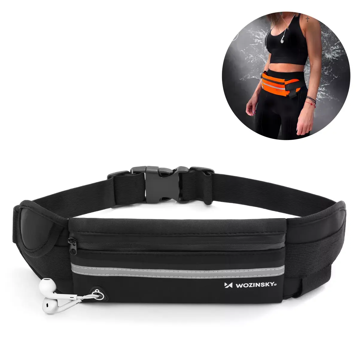 Wozinsky WRBBK1 skriešanas josta, izplešama melna Photo 14