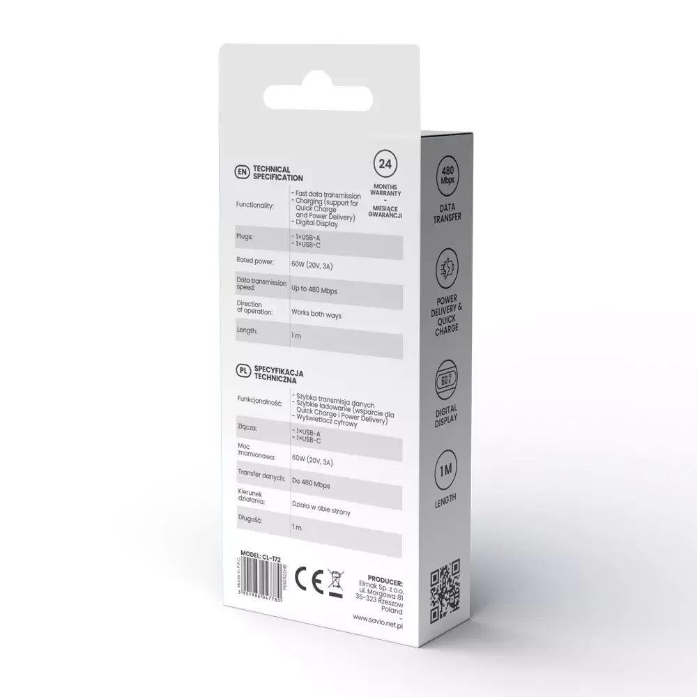 USB-C kabelis Savio CL-172 Photo 4