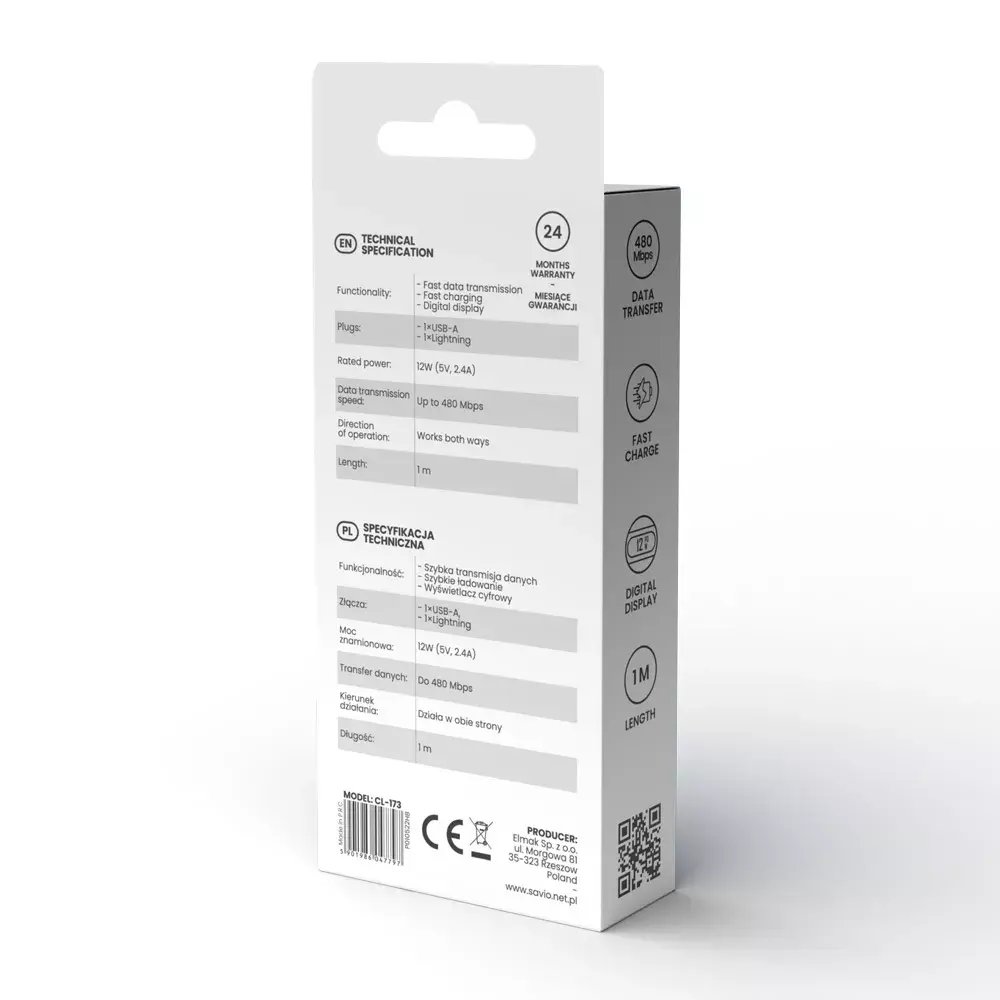 USB Lightning кабель Savio CL-173 Photo 4