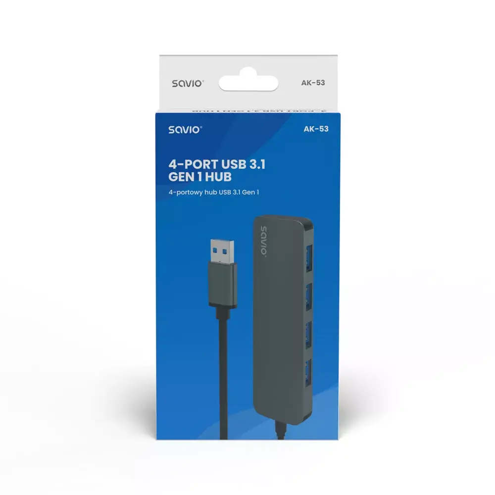 USB Hub Savio AK-53 4 x USB-A 3.1 Gen 1 Photo 6