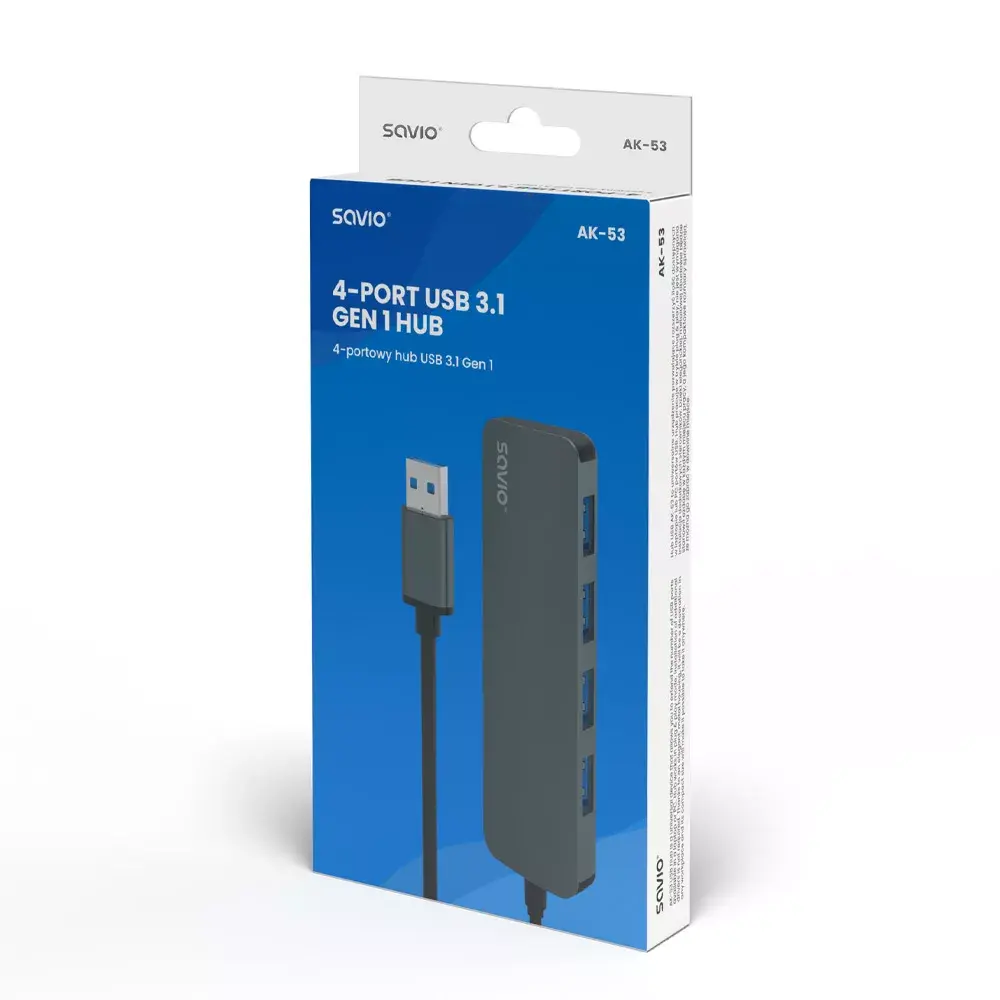 USB Hub Savio AK-53 4 x USB-A 3.1 Gen 1 Photo 7