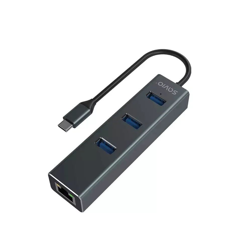 USB-C хаб SAVIO AK-57 с 3× USB-A и RJ-45 Photo 2