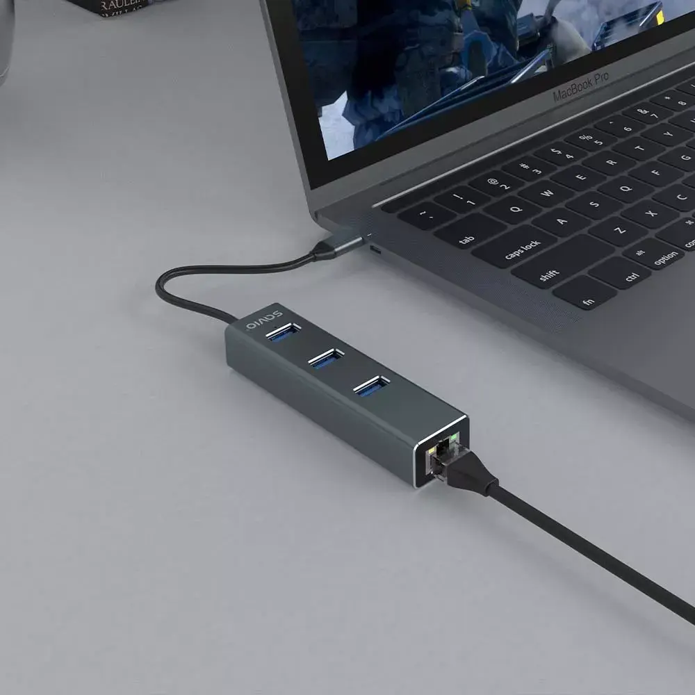 USB-C хаб SAVIO AK-57 с 3× USB-A и RJ-45 Photo 5