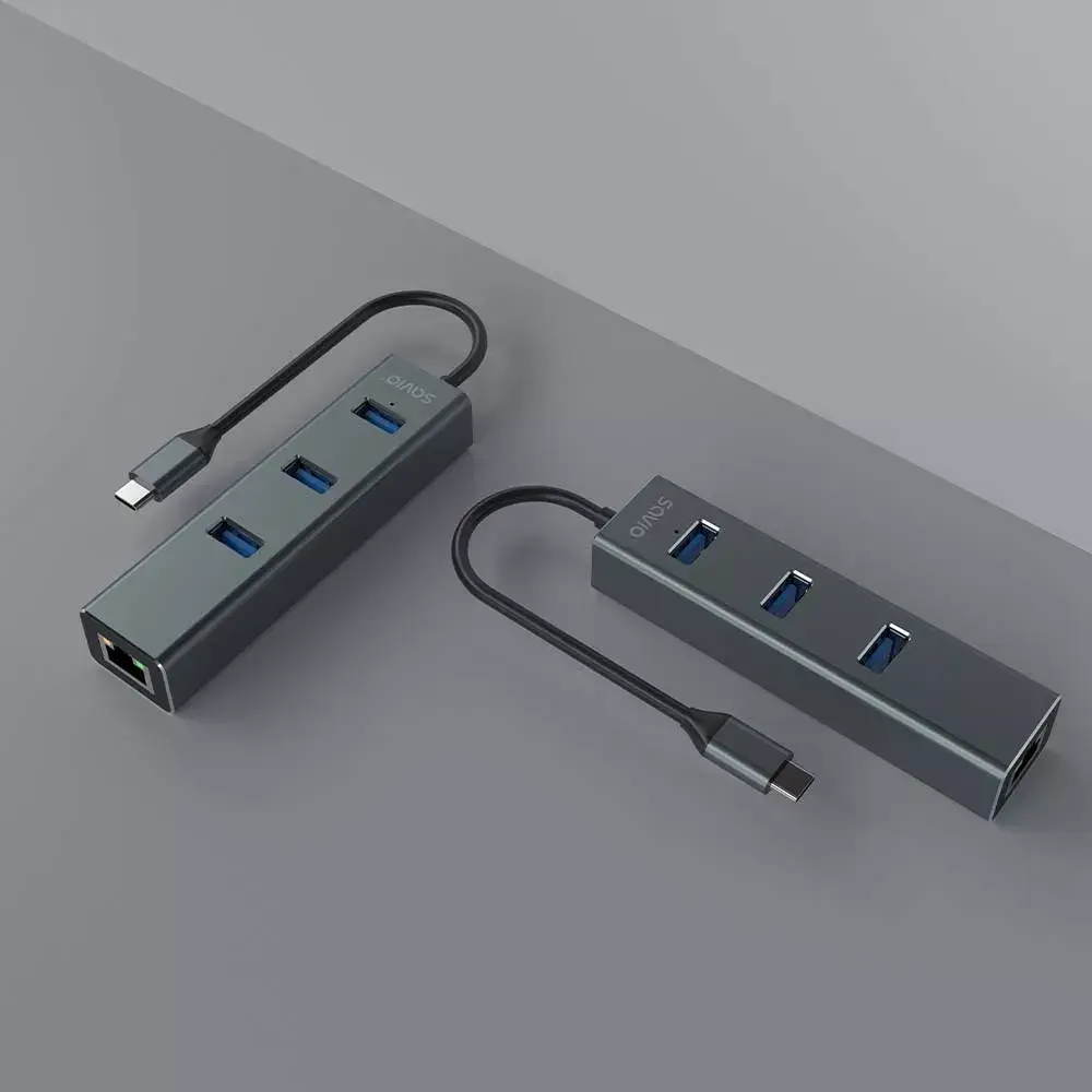 USB-C хаб SAVIO AK-57 с 3× USB-A и RJ-45 Photo 6