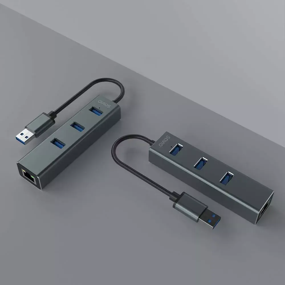 SAVIO AK‑57 USB‑A хаб с RJ‑45 Gigabit Ethernet Photo 6