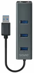 SAVIO USB‑A hubs ar RJ‑45 Gigabit