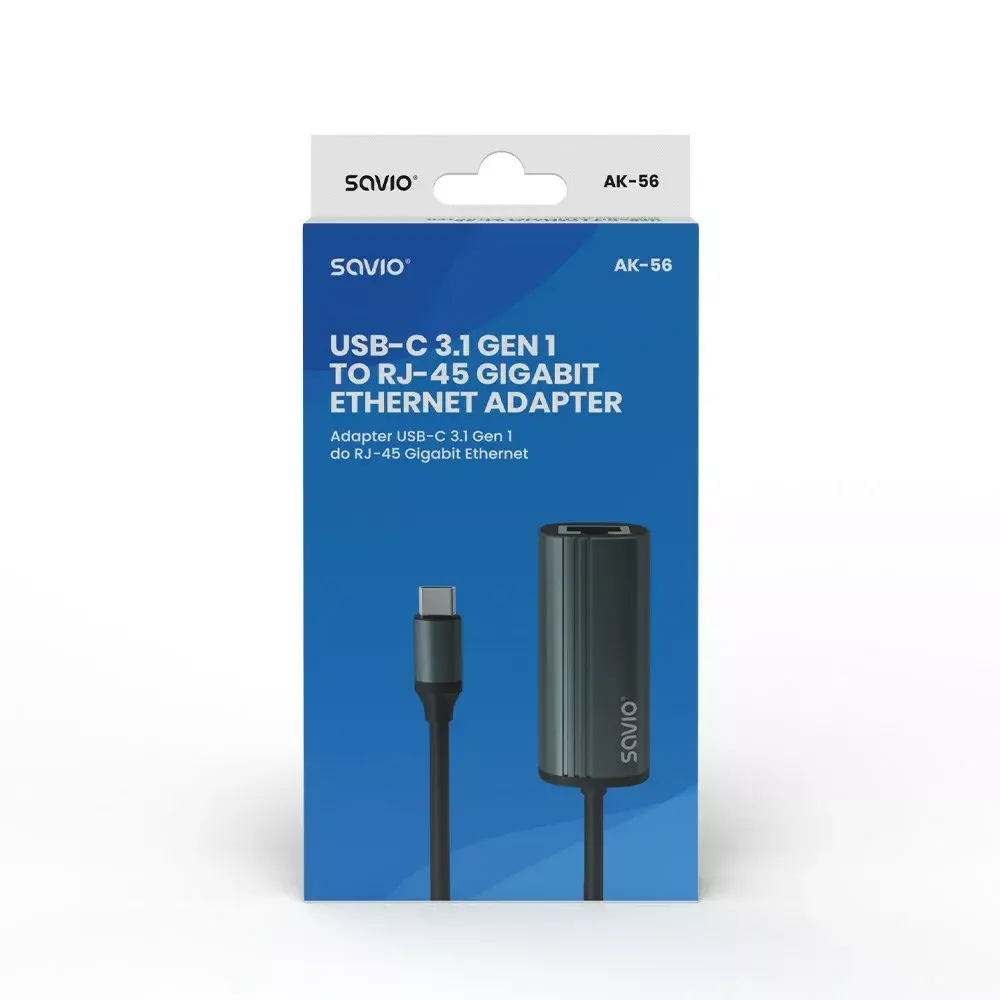 SAVIO AK-56 USB-C → RJ-45 Gigabit адаптер Photo 4