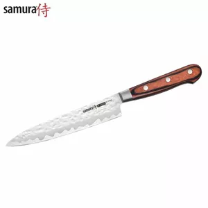 Samura Kaiju Utility Kitchen Knife 150mm, AUS-8 Hammered Japanese Steel, 58 HRC
