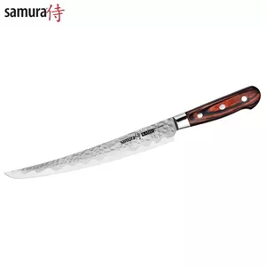 Samura Kaiju SKJ-0046BT Slicing Tanto Kitchen Knife 230mm, AUS-8 Hammered Japanese Steel, 58 HRC
