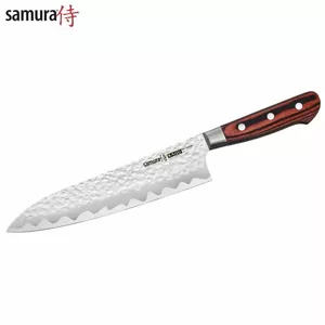 Samura Kaiju SKJ-0085B Chef's Kitchen Knife 210mm, AUS-8 Hammered Steel, 58 HRC