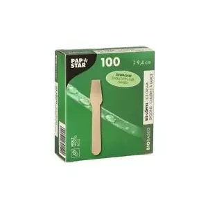 Wood ice spoon Papstar 89152 94 mm birchwood biodegradable
