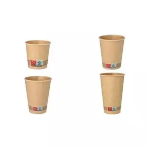 Paper drinking cup Papstar 88952 0.4 L with brown biodegradable coating