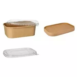 Papstar Packaging Cup 88820 — 1000 ml rectangular disposable cup, brown, FSC certified
