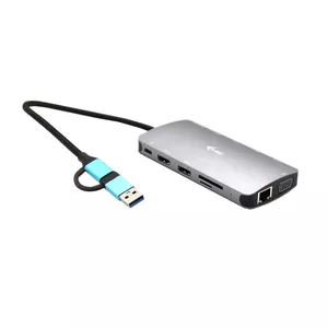 i-tec CANANOTDOCKPD dokstacija Vadu USB 3.2 Gen 1 (3.1 Gen 1) Type-A + Type-C Sudrabs