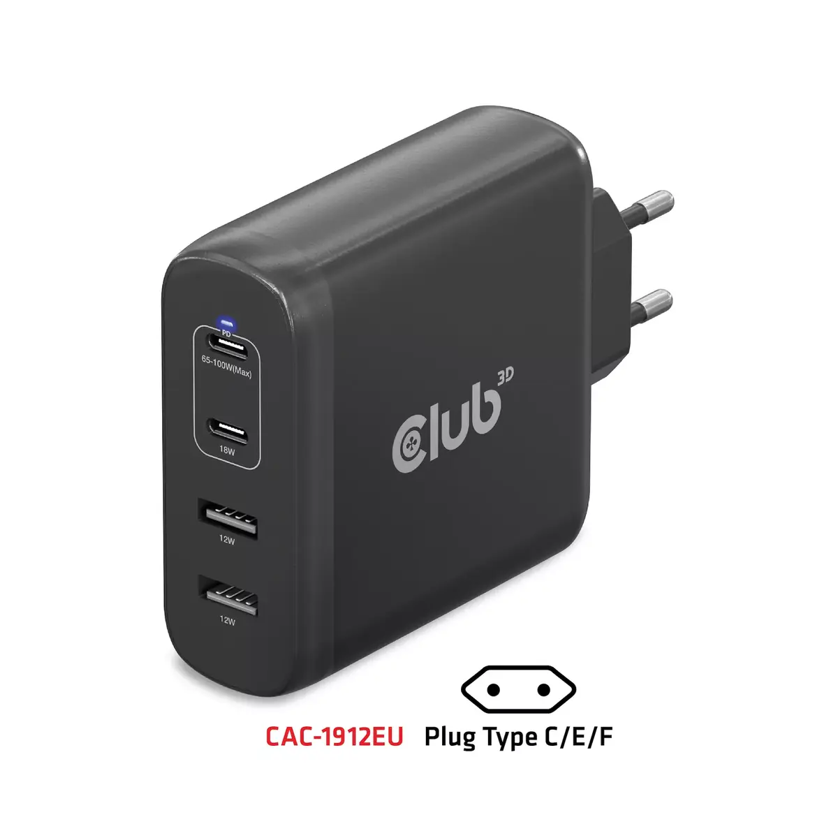 Ceļojumu lādētājs CLUB3D 100W GaN Photo 2
