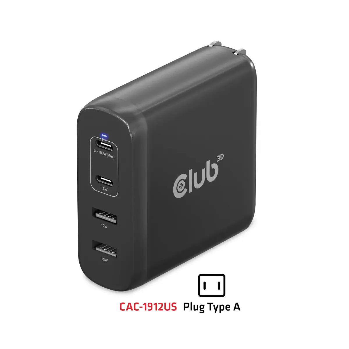 Ceļojumu lādētājs CLUB3D 100W GaN Photo 14