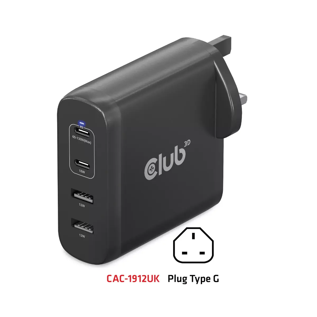 Ceļojumu lādētājs CLUB3D 100W GaN Photo 15