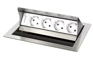 Outlet box Type F stainless steel, white — Kindermann 7492000054, 250×190 mm