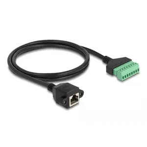 DeLOCK RJ45 Кабель Cat.6 female к адаптеру клеммной колодки 1м