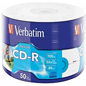 CD-R Printable Verbatim Verbatim 50x 700 MB 50 pcs White