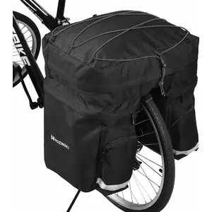 Wozinsky Bicycle Bike Pannier Bag Rear Trunk Bag with Shoulder Strap and Bottle Case 60L black (WBB13BK)