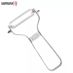 Samura Sharp & Effortless Metal Vegetable Peeler with serrated 61mm blade from Japan steel Silver