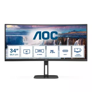 AOC V5 CU34V5C/BK LED display 86,4 cm (34") 3440 x 1440 пикселей Wide Quad HD Черный
