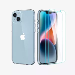 Vāciņš Spigen Crystal Case + Glas.tR Slim HD 2 iPhone 14 Plus Caurspīdīgs