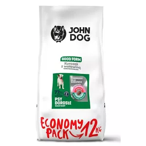 Сухой корм для собак john dog Good Form Adult — Курица с говядиной, 12 кг, беззерновой, для взрослых мелких пород