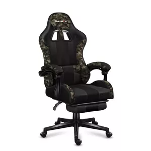 Gaming chair huzaro FORCE 4.7 Bucket seat Black Camouflage — fabric, adjustable height 113–125 cm, max load 140 kg, padded backrest and footrest