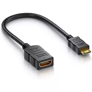 HDMI adapter PREMIUMCORD kphdma-34 — Female Type A to Male Mini Type C, flexible connection