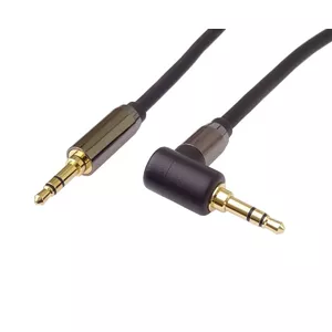 Stereo jack cable PREMIUMCORD kjqmm015-90 3.5 mm, 90° angled plug, 1.5 m