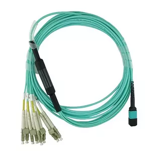 Волоконный кабель BlueOptics 9380014-10M MPO — 4×LC, 10 м, OM3, aqua