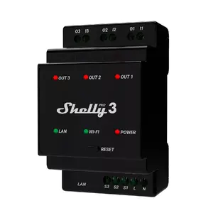 Умное реле Shelly Pro 3 Черное 48A 110-240V Wi-Fi