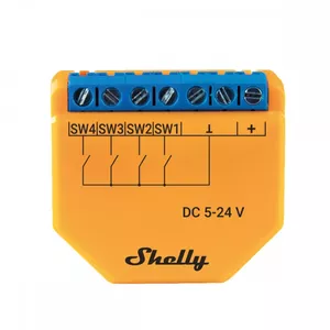 Shelly Plus i4 DC electrical relay Orange 5-24V Wi-Fi 2.4GHz