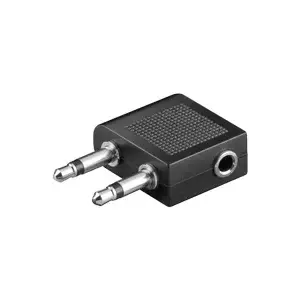 Audio cable adapter GOOBAY 3.5mm male to 3.5mm male, nickel-plated contacts, black