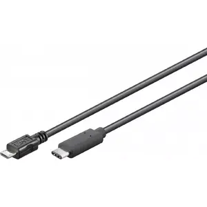 Goobay USB Cable USB 2.0 1m Micro-USB B USB C Black