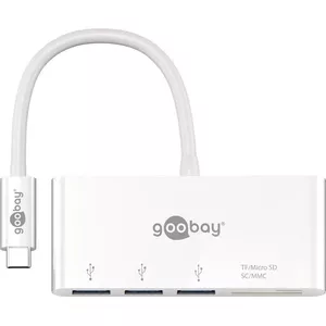 Док-репликатор Goobay 62097 — проводной USB 3.2 Gen 1 (Type-C), белый, поддержка MicroSD