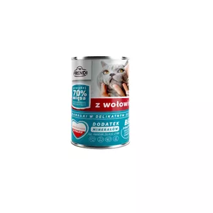 Wet cat food PetRepublic FRENDI CAT 400g — chunks in gravy with beef