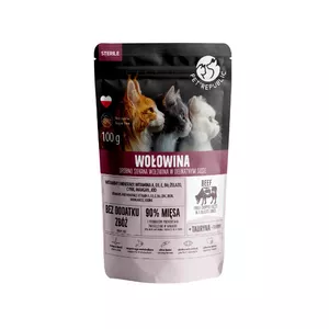 Wet cat food pouch PetRepublic STERIL 100 g — fillets with beef, for sterilised adult cats