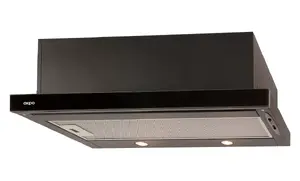 Iebūvējamā nosūcēja AKPO WK-7 Light eco glass — 600 mm, 220 m³/h, 60 dB, melna