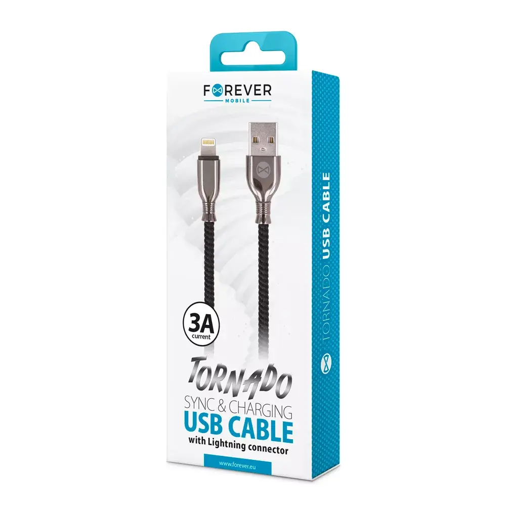 Кабель USB–Lightning forever Tornado 1,0 м 3A Photo 2